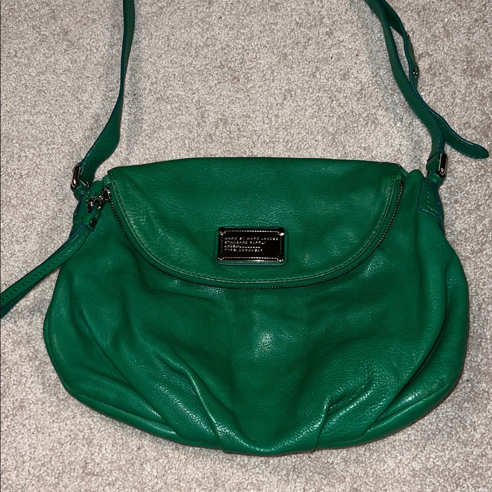 RARE Marc by Marc Jacobs Kelly Green Leather Crossbody Shoulder Bag